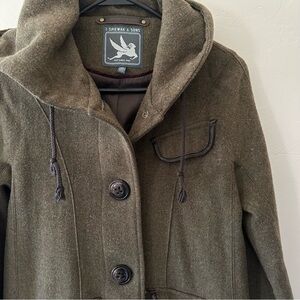 I. Spiewak & Sons Olive Green Wool A Line Coat